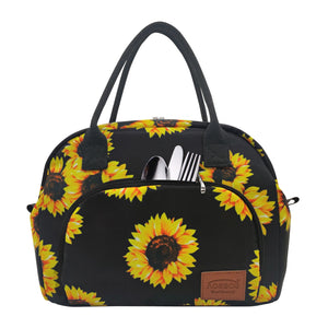 Flower Print Insulated Lunch Bag Thermal Food Picnic Cooler Lunch Box Bag