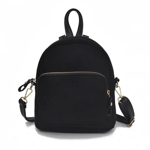 Matte Leather Women Backpack for Teenage Girl Small School Bag