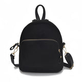 Matte Leather Women Backpack for Teenage Girl Small School Bag