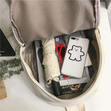 Solid Canvas School Bags for Teenage Girls Larger Capacity Backpack Men Women