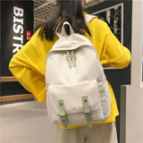 Solid Canvas School Bags for Teenage Girls Larger Capacity Backpack Men Women