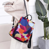 Waterproof Oxford Women Backpack Anti-theft Print School Bag