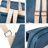 Soft Leather Backpack Patchwork Shoulder Bag Large Capacity School Bags