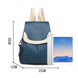 Soft Leather Backpack Patchwork Shoulder Bag Large Capacity School Bags