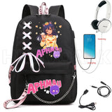 Aphmau Backpack USB Charging Laptop Backpack High School Bag