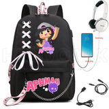 Aphmau Backpack USB Charging Laptop Backpack High School Bag