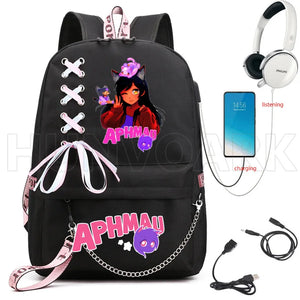 Aphmau Backpack USB Charging Laptop Backpack High School Bag