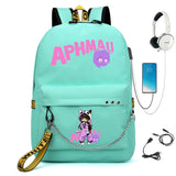 Aphmau Backpack USB Charging School Bag Girl Waterproof Student Backpack
