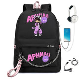 Aphmau Backpack USB Charging School Bag Girl Waterproof Student Backpack
