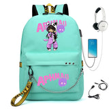 Aphmau Backpack USB Charging School Bag Girl Waterproof Student Backpack