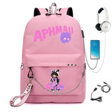 Aphmau Backpack USB Charging School Bag Girl Waterproof Student Backpack