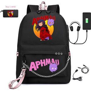 Aphmau Laptop USB Bag Canvas Shoulder Backpack