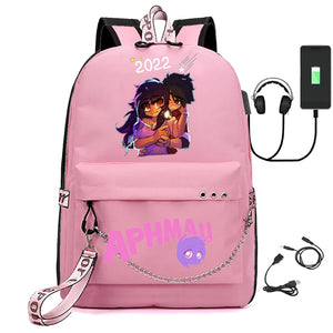 Aphmau Laptop USB Bag Canvas Shoulder Backpack
