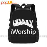 Iworship Praise God Keyboard Piano Keys Backpack Large Capacity