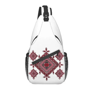 Arabic Palestinian Tatreez Cross Embroidery Sling Chest Bag Art Shoulder Crossbo