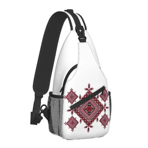 Arabic Palestinian Tatreez Cross Embroidery Sling Chest Bag Art Shoulder Crossbo