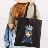 Arabic Woman Crown Hijab Face Muslim Islamic Eyes Covers Canvas Shoulder