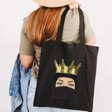Arabic Woman Crown Hijab Face Muslim Islamic Eyes Covers Canvas Shoulder