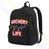 Archery Life Large Capacity Backpack Bookbag Swimming Gym Tote Bag