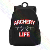 Archery Life Large Capacity Backpack Bookbag Swimming Gym Tote Bag