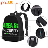 Area 51 Security Large Capacity Backpack School Gym Tote Bag