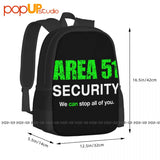 Area 51 Security Large Capacity Backpack School Gym Tote Bag