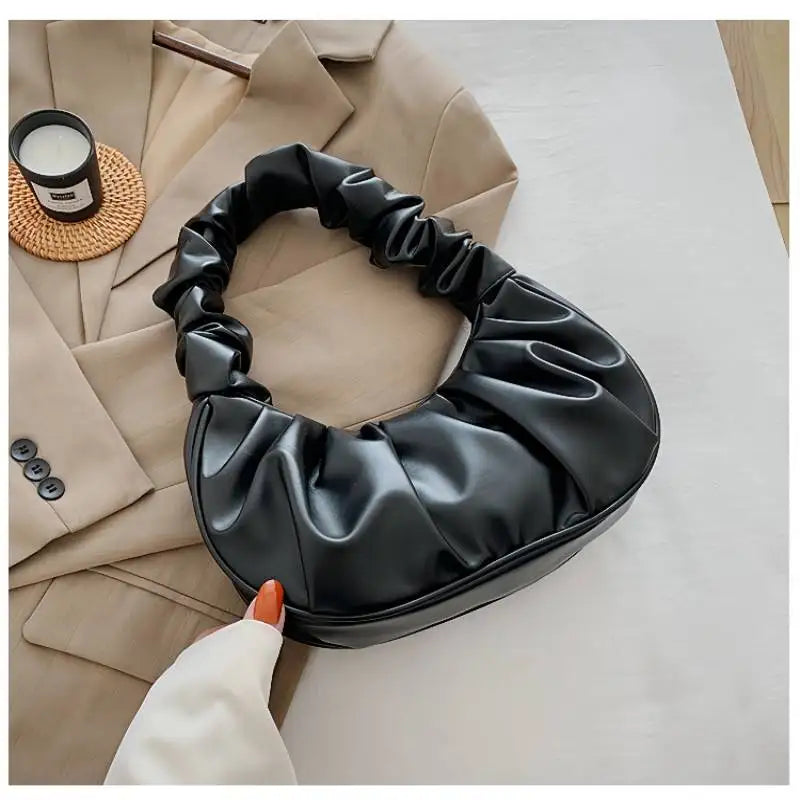 Armpit Shoulder Bags Leather Soft Handbags for Women High Ladies Clutch Bags