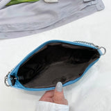 Small Chain Clutch Armpit Shoulder Bag Solid PU Leather