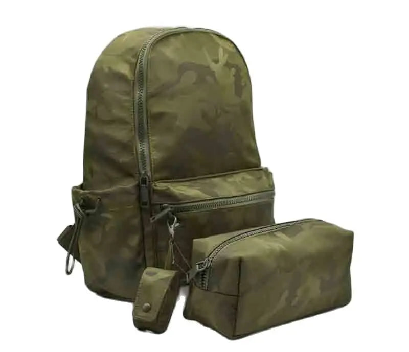 Men's Army Green Camo Nylon Backpack