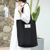 Casual Letter Print Canvas Handbag for Women
