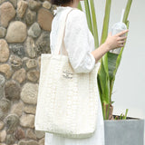 Casual Letter Print Canvas Handbag for Women