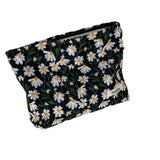 3D Embroidery Little Daisy Cosmetic Bag Women Handbags Cotton Fabric Makeup Bag