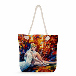 Ballet Girl Print Tote Bag for Women - Eco Reusable