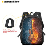 Violin Pattern School Bag for Girls Music Note Elementary School Backpack