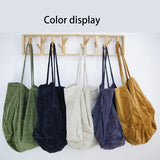 Corduroy Handbag Large Capacity Shopping Bag Casual Shoulder Tote