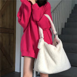 Faux Fur Women Shoulder Bag Large Tote Messenger Bag
