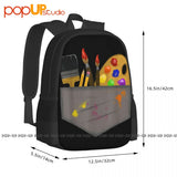 Artist Painter Brush Backpack Large Capacity Creative 3D Printing