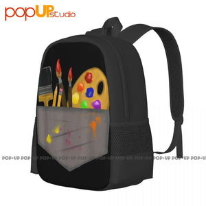 Artist Painter Brush Backpack Large Capacity Creative 3D Printing