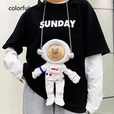 Astronaut Bear Shoulder Bag Crossbody Purse Girls Clutch Bags