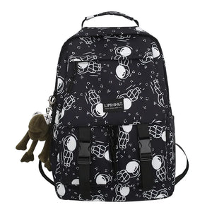 Astronaut Backpack School Bag Unisex Travel Female Books Bag