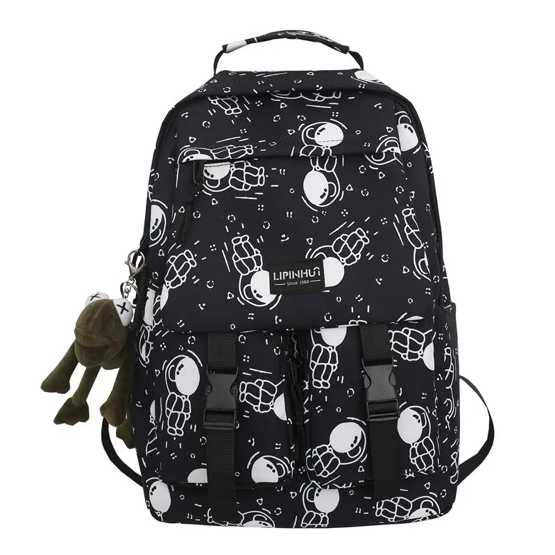 Astronaut Backpack School Bag Unisex Travel Female Books Bag