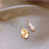 Asymmetric Baroque Pearl Earrings European Style