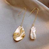 Asymmetric Baroque Pearl Earrings European Style