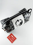 Atat?rk Pattern Grey and Gold Makeup Bag