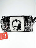 Atat?rk Pattern Grey and Gold Makeup Bag