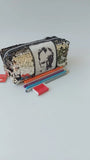 Atat?rk Pattern Grey and Gold Makeup Bag