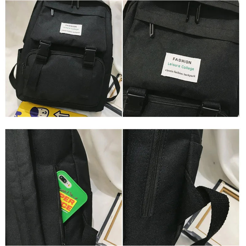 Attra-Yo Women's Solid School Backpack Shoulder Travel Bag