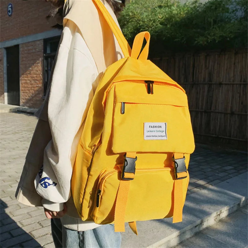 Attra-Yo Women's Solid School Backpack Shoulder Travel Bag