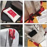 Attra-Yo Canvas School Backpacks Student Bag Personality Ribbon