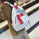 Attra-Yo Canvas School Backpacks Student Bag Personality Ribbon